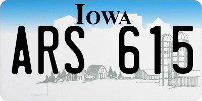 IA license plate ARS615