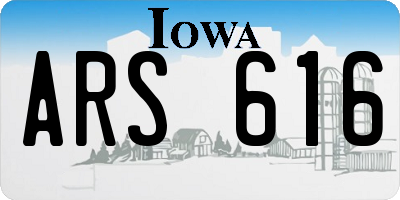 IA license plate ARS616