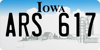 IA license plate ARS617