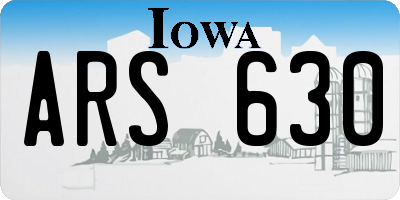 IA license plate ARS630