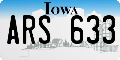 IA license plate ARS633