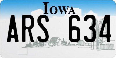 IA license plate ARS634