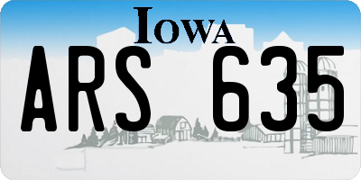 IA license plate ARS635