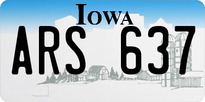 IA license plate ARS637