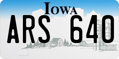 IA license plate ARS640