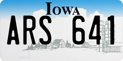 IA license plate ARS641