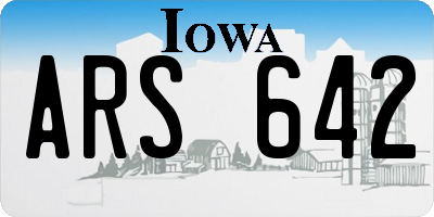 IA license plate ARS642