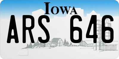 IA license plate ARS646