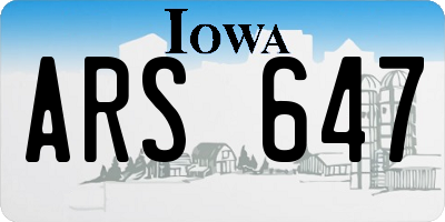IA license plate ARS647