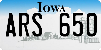IA license plate ARS650