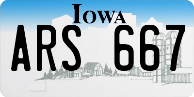 IA license plate ARS667