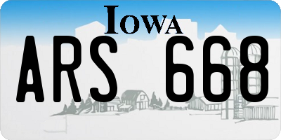 IA license plate ARS668