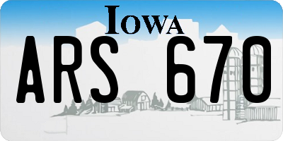 IA license plate ARS670