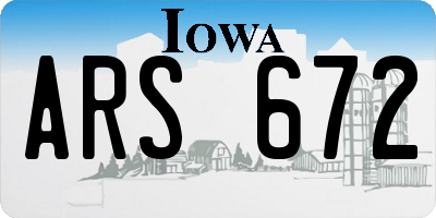 IA license plate ARS672