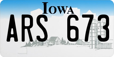 IA license plate ARS673