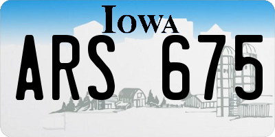 IA license plate ARS675