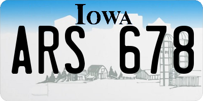 IA license plate ARS678