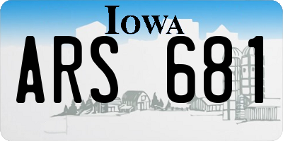 IA license plate ARS681