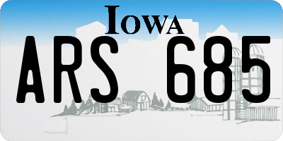 IA license plate ARS685