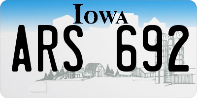 IA license plate ARS692