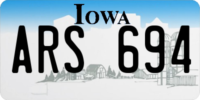 IA license plate ARS694