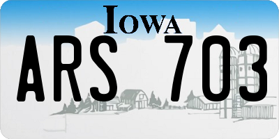 IA license plate ARS703
