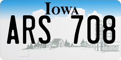 IA license plate ARS708