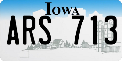 IA license plate ARS713