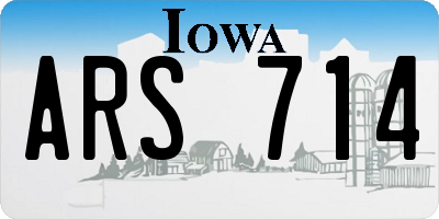 IA license plate ARS714