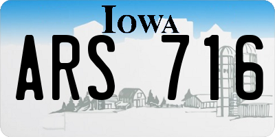 IA license plate ARS716