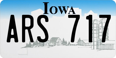 IA license plate ARS717