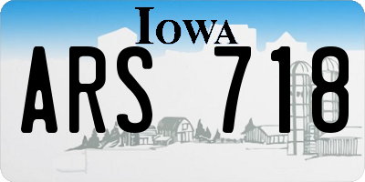 IA license plate ARS718