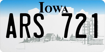 IA license plate ARS721