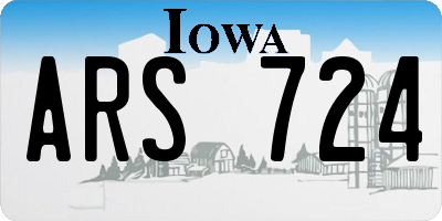 IA license plate ARS724