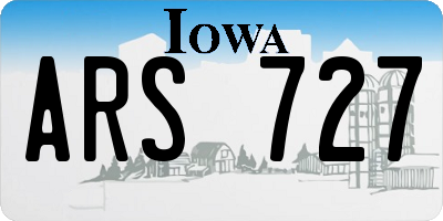 IA license plate ARS727
