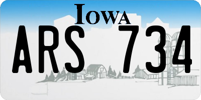 IA license plate ARS734