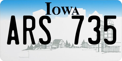 IA license plate ARS735