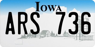 IA license plate ARS736