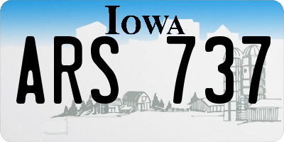 IA license plate ARS737