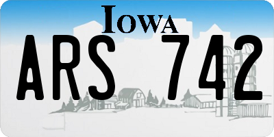 IA license plate ARS742