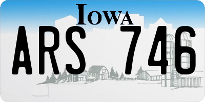 IA license plate ARS746