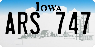 IA license plate ARS747