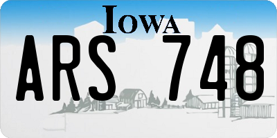 IA license plate ARS748