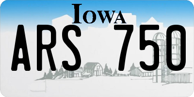 IA license plate ARS750