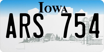 IA license plate ARS754