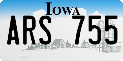 IA license plate ARS755