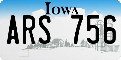 IA license plate ARS756