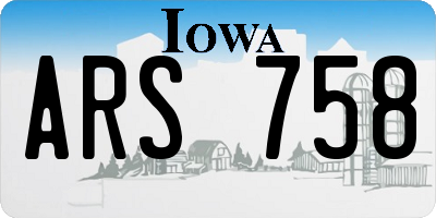 IA license plate ARS758