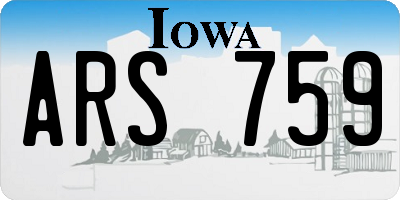 IA license plate ARS759