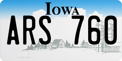 IA license plate ARS760